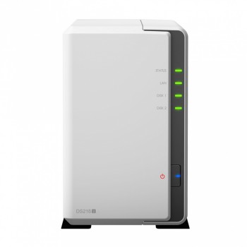 Synology DiskStation DS218J NAS de 2 Bahias, max. 2 x 12TB, Marvell Armada 385 88F6820 1.30GHz, USB 3.0, Blanco - no incluye - E