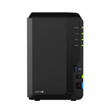 Synology Servidor NAS DS218+ de 2 Bahías, Intel Celeron J3355 2GHz, 2GB DDR3L - no incluye Discos - Envío Gratis