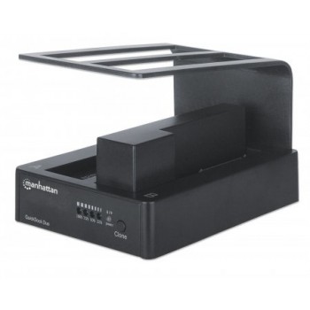 Manhattan Gabinete QuickDock Duo para 2 Discos Duros, 2.5/3.5", SATA, USB 3.0, Negro - Envío Gratis