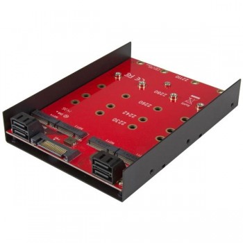 StarTech.com Bahía de 3.5'' para 4 Discos Duros M.2 SATA, Negro/Rojo - Envío Gratis