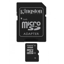 Memoria Flash Kingston, 16GB microSDHC Clase 4, con Adaptador - Envío Gratis