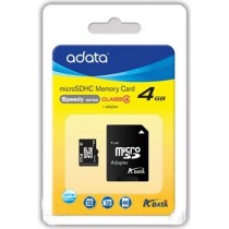 Memoria Flash Adata, 4GB microSDHC Clase 4, con Adaptador - Envío Gratis