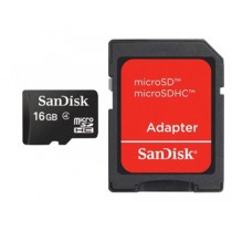 Memoria Flash SanDisk, 16GB microSDHC Clase 4, con Adaptador - Envío Gratis