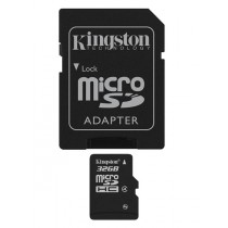 Memoria Flash Kingston, 32GB microSDHC Clase 4, con Adaptador - Envío Gratis