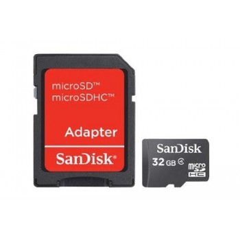 Memoria Flash SanDisk, 32GB microSDHC Clase 4, con Adaptador - Envío Gratis