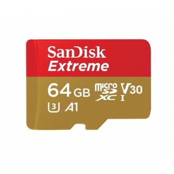 Memoria Flash SanDisk Extreme, 64GB MicroSDHC UHS-I Clase 10, con Adaptador - Envío Gratis