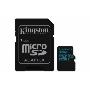 Memoria Flash Kingston Canvas Go!, 32GB MicroSDXC UHS-I Clase 10, con Adaptador - Envío Gratis