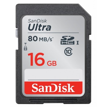 Memoria Flash SanDisk Ultra, 16GB SDHC UHS-I Clase 10, Lectura 80 MB s - Envío Gratis