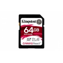 Memoria Flash Kingston Canvas React, 64GB, SDXC Clase 10 - Envío Gratis