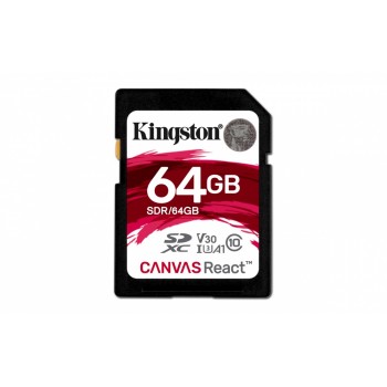 Memoria Flash Kingston Canvas React, 64GB, SDXC Clase 10 - Envío Gratis