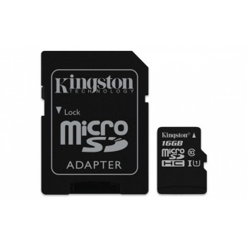 Memoria Flash Kingston Canvas Select, 16GB MicroSD UHS-I Clase 10, con Adaptador - Envío Gratis