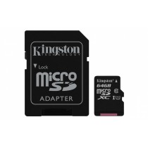 Memoria Flash Kingston Canvas Select, 64GB MicroSD UHS-I Clase 10, con Adaptador - Envío Gratis