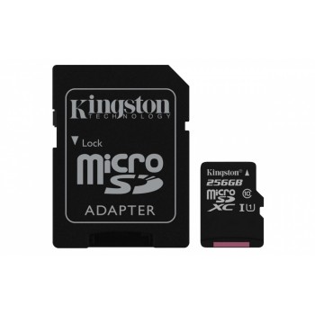 Memoria Flash Kingston Canvas Select, 256GB MicroSD UHS-I Clase 10, con Adaptador - Envío Gratis