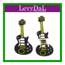 Memoria USB LevyDal Guitarra, 16GB, USB 2.0, Negro/Blanco/Amarillo - Envío Gratis