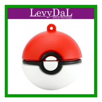 Memoria USB LevyDal Pokebola, 16GB, USB 2.0, Rojo/Blanco - Envío Gratis