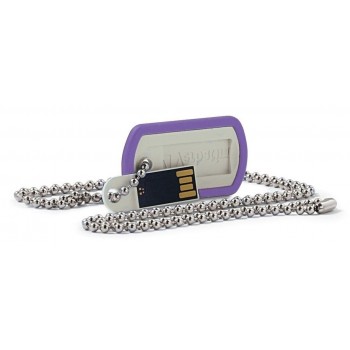 Memoria USB Verbatim Dog Tag, 8GB, USB 2.0, Morado - Envío Gratis