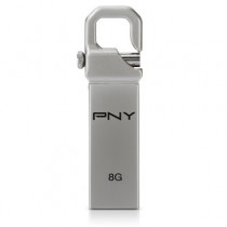 Memoria USB PNY Hook, 8GB, USB 2.0, Plata - Envío Gratis