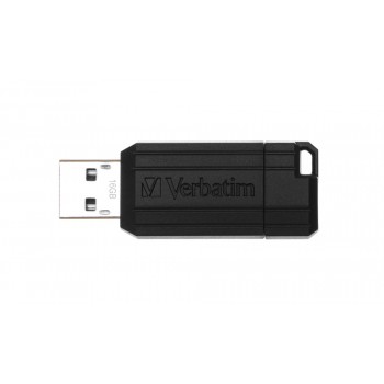 Memoria USB Verbatim PinStripe, 16GB, USB 2.0, Negro - Envío Gratis