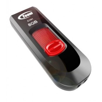 Memoria USB Team Group C141, 8GB, USB 2.0, Negro/Rojo - Envío Gratis