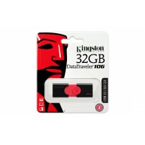 Memoria USB Kingston DataTraveler 106, 32GB, USB 3.1, Negro/Rojo - Envío Gratis
