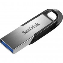 Memoria USB SanDisk Ultra Flair, 64GB, USB 3.0, Negro/Plata - Envío Gratis