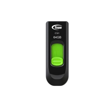 Memoria USB Team Group C141, 64GB, USB 2.0, Negro/Verde - Envío Gratis