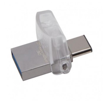 Memoria USB Kingston DataTraveler microDuo 3C, 32GB, USB 3.1/micro-USB, Lectura 100MB/s, Escritura 10MB/s, Plata - Envío Gratis