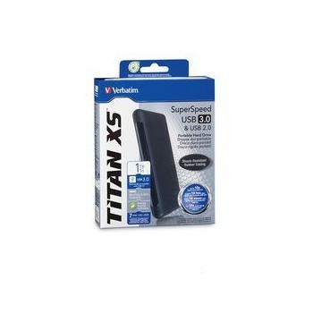 Disco Duro Externo Verbatim Titan XS 2.5'', 1TB, USB 3.0, Negro - Envío Gratis