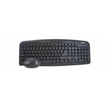 Kit de Teclado y Mouse Naceb NA-618, Alámbrico, USB + PS/2, Negro (Español) - Envío Gratis