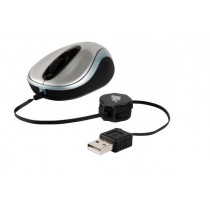 Mouse Maxell Óptico MOWR-004, Alámbrico, USB Retráctil, Negro/Plata - Envío Gratis