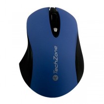 Mouse TechZone Óptico TZ16MOU03, RF Inalámbrico, 1600DPI, Negro/Azul - Envío Gratis