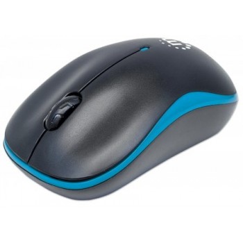 Mouse Manhattan Óptico Success, Inalámbrico, USB, 1000 DPI, Negro Azul - Envío Gratis