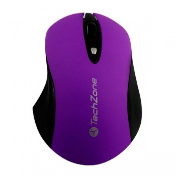 Mouse TechZone Óptico TZ16MOU05, RF Inalámbrico, 1600DPI, Negro Púrpura - Envío Gratis