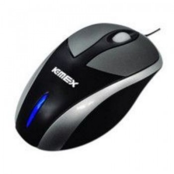 Mouse K-Mex Óptico M-233, Alámbrico, PS/2, Negro/Plata - Envío Gratis