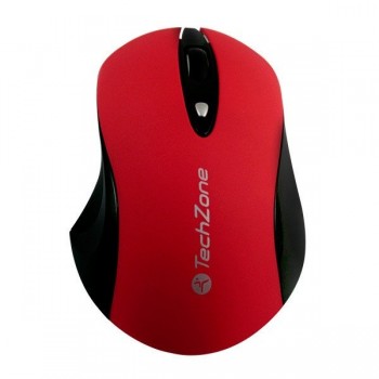 Mouse TechZone Óptico, RF Inalámbrico, 1600DPI, Rojo - Envío Gratis