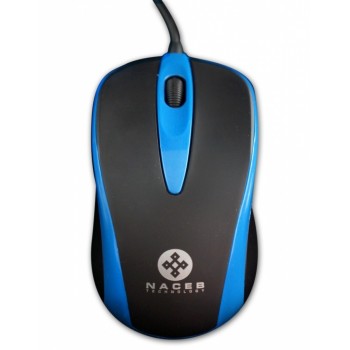 Mouse Naceb Óptico NA-099, Alámbrico, USB, 1000DPI, Negro/Azul - Envío Gratis