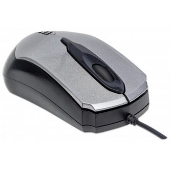 Mouse Manhattan Optico Edge Alambrico, USB, 1000DPI, Negro/Plata - Envío Gratis