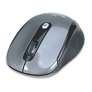 Mouse Manhattan Óptico Alto Rendimiento, Inalámbrico, USB, 2000DPI, Negro/Plata - Envío Gratis