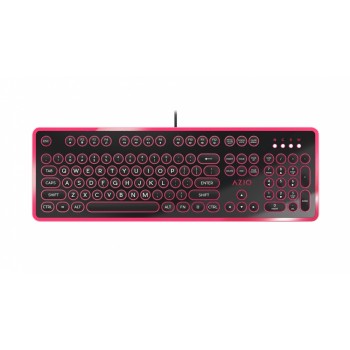 Teclado Azio MK-RETRO, Alámbrico, USB, Negro/Fucsia (Inglés) - Envío Gratis