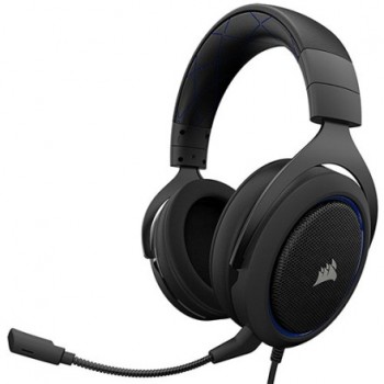 Corsair Audífonos Gamer HS50, Alámbrico, 3.5mm, Negro/Azul - Envío Gratis