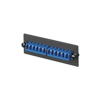 Panduit Panel de 12 Adaptadores de Fibra Óptica LC Simplex, Negro/Azul - Envío Gratis