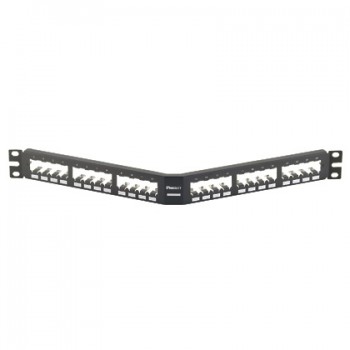 Panduit Panel de Parcheo Angulado de 24 Puertos RJ-45, 1U, Negro - Envío Gratis