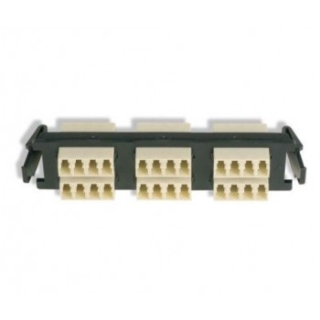 Siemon Panel de 6 Adaptadores de Fibra Óptica LC Quad Multimodo, Beige/Negro - Envío Gratis