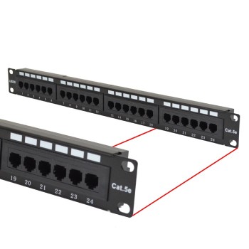 Logico Panel de Parcheo 24 Puertos UTP Cat5e, Negro - Envío Gratis