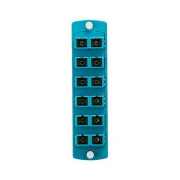 Leviton Panel de 12 Adaptadores Fibra Óptica SC, Multimodo, Turquesa - Envío Gratis