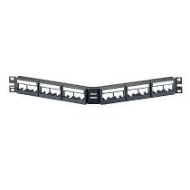 Panduit Panel de Parcho Modular Angulado de 24 Puertos Vacio con Etiquetas, Negro - Envío Gratis