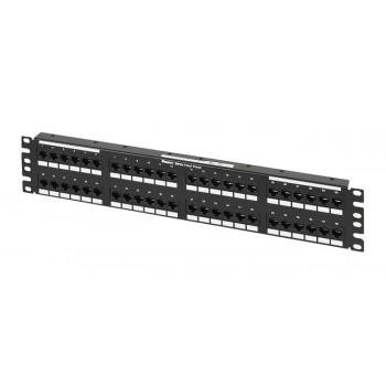 Panel Panel de Parcheo Integrado Cat5e, 2U, RJ-45, 48 Puertos, Negro - Envío Gratis