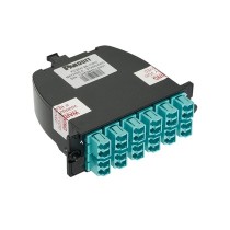 Panduit Panel de 12 Adaptadores de Fibra Óptica LC Duplex, Monomodo, OM4, Negro/Aqua - Envío Gratis