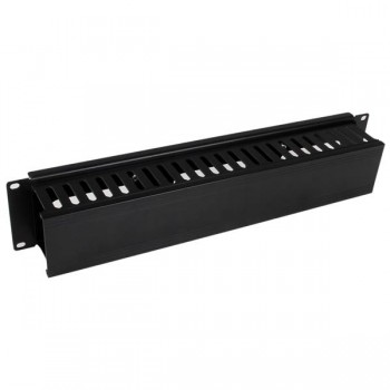 StarTech.com Panel Canaleta Horizontal de 2U con Cubierta para Gestión de Cableado en Racks y Perforaciones Laterales - Envío Gr