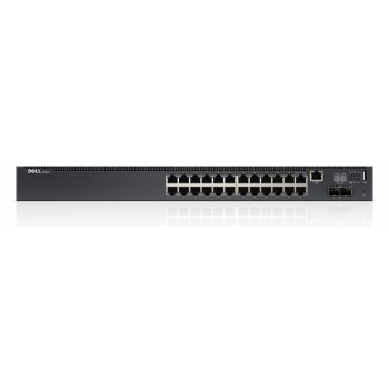 Switch Dell Gigabit Ethernet PowerConnect N2024, 24 Puertos 10/100/1000Mbps + 2 Puertos SFP, 172 Gbit/s, 8192 Entradas - Envío G